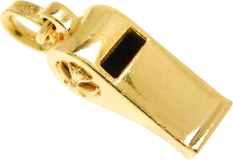 Gold Whistle Pendant PNG Image