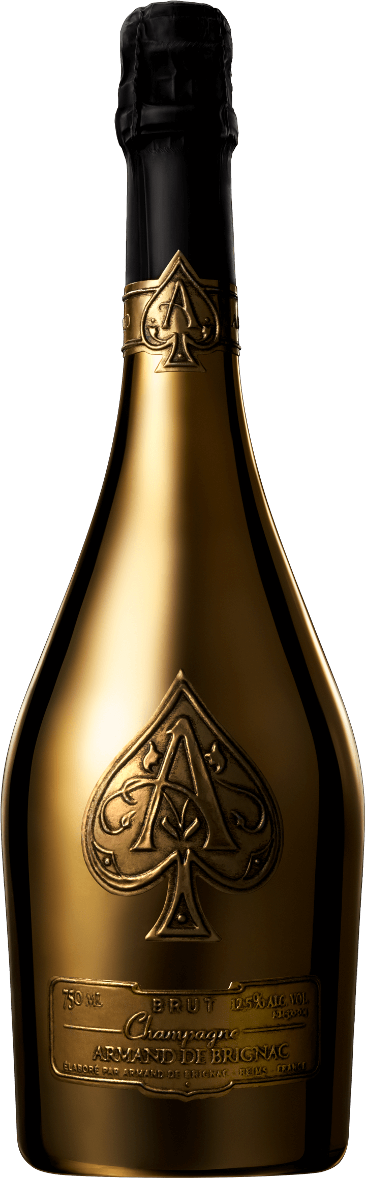 Golden Ace Spades Champagne Bottle PNG Image