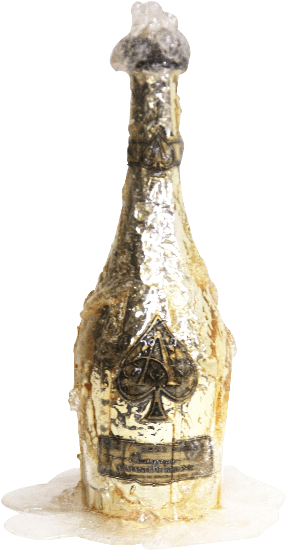 Golden Aceof Spades Champagne Bottle PNG Image