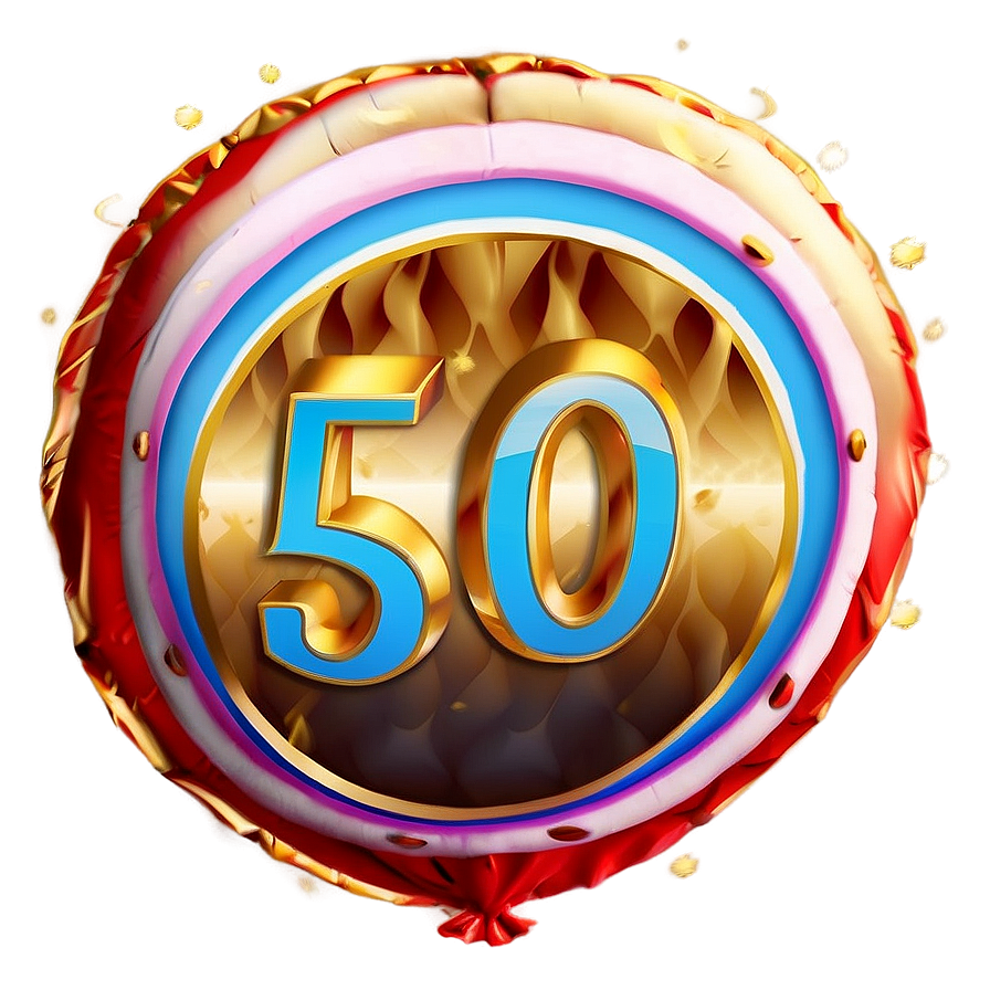 Golden Age 50th Birthday Celebration Png Aws40 PNG Image