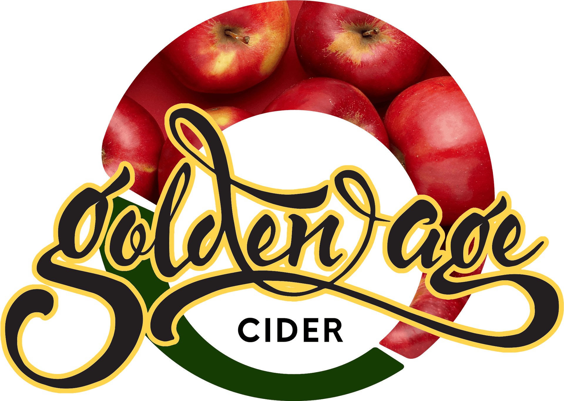 Golden Age Cider Logowith Apples PNG Image