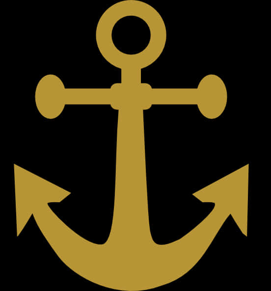 Golden Anchor Icon PNG Image