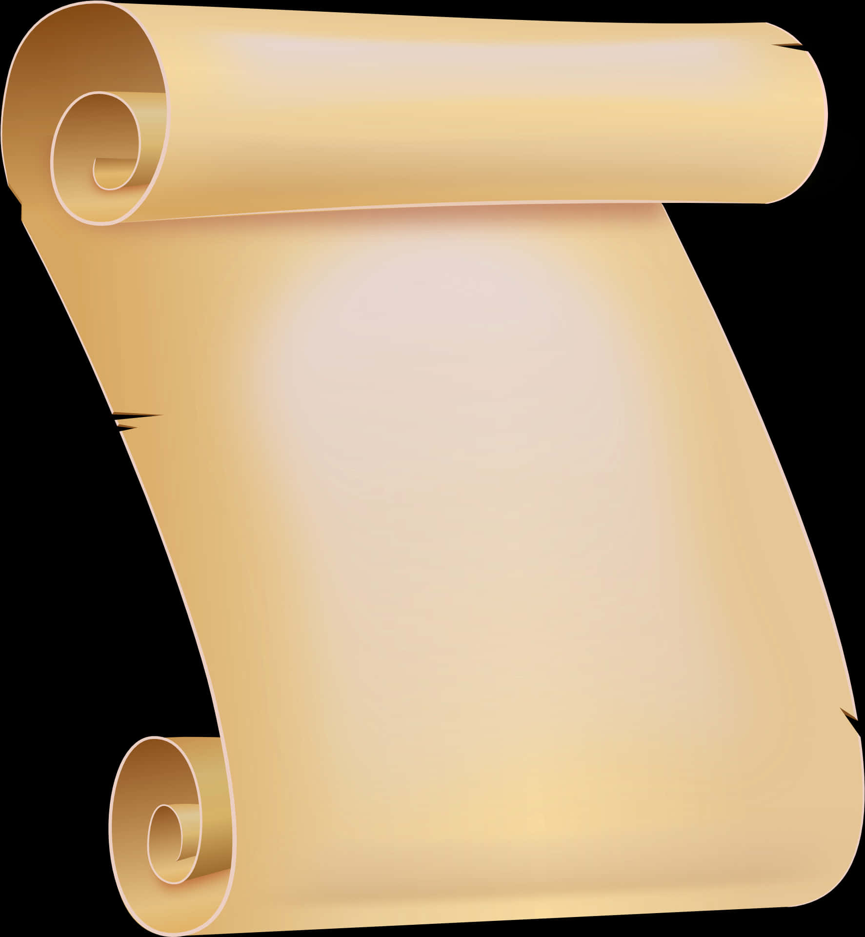 Golden Ancient Scroll Graphic PNG Image