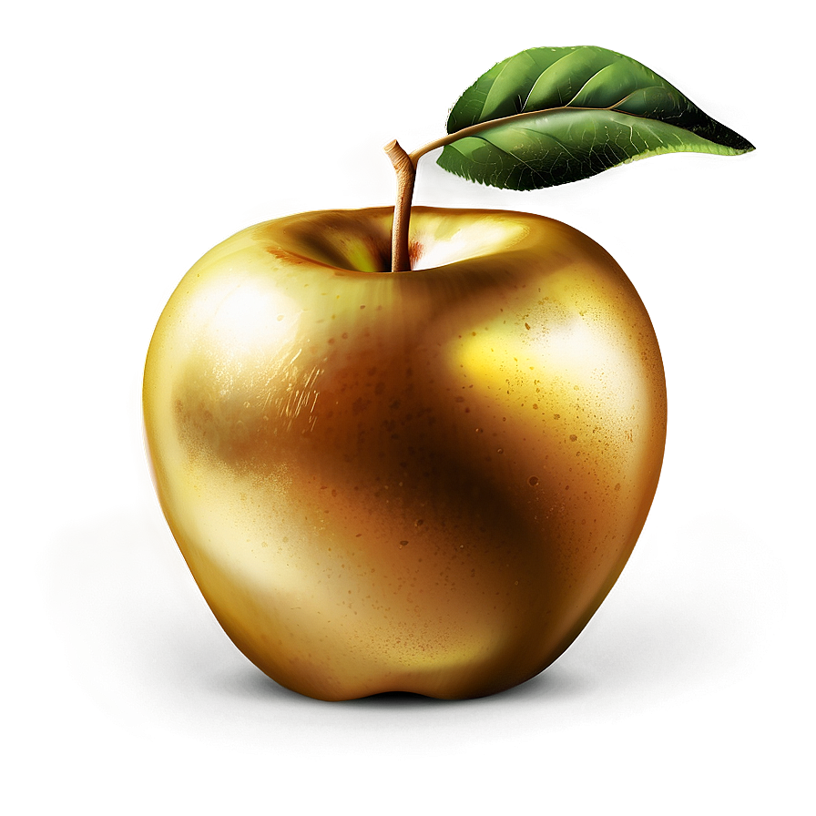 Golden Apple Illustration Png 65 PNG Image