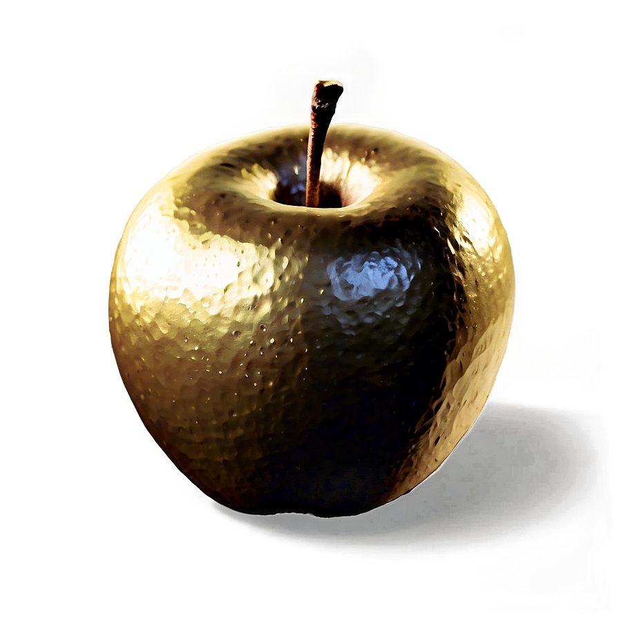 Golden Apple With Shadow Png 06132024 PNG Image