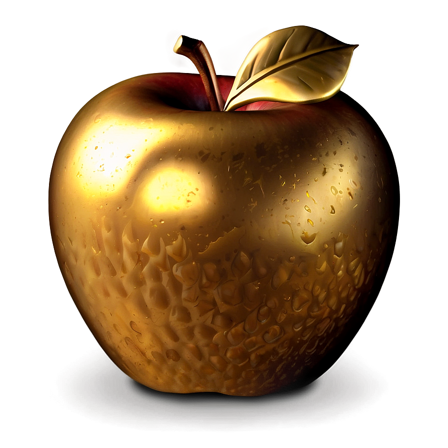 Golden Apple With Shadow Png 62 PNG Image