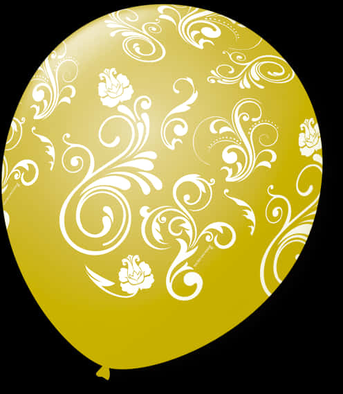 Golden Arabesque Balloon PNG Image