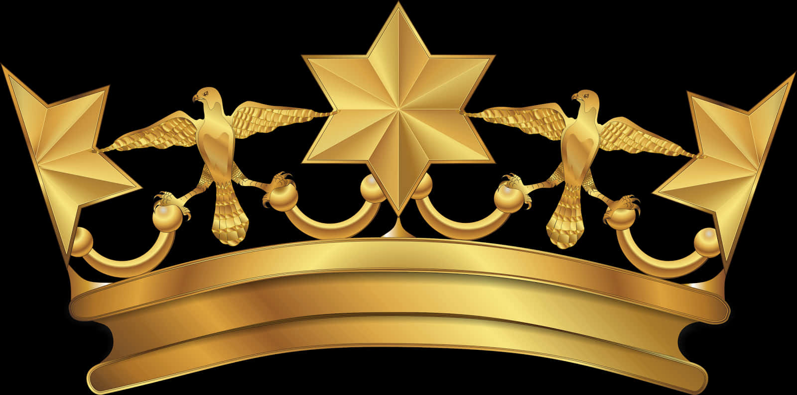 Golden Arabesque Crown Design PNG Image