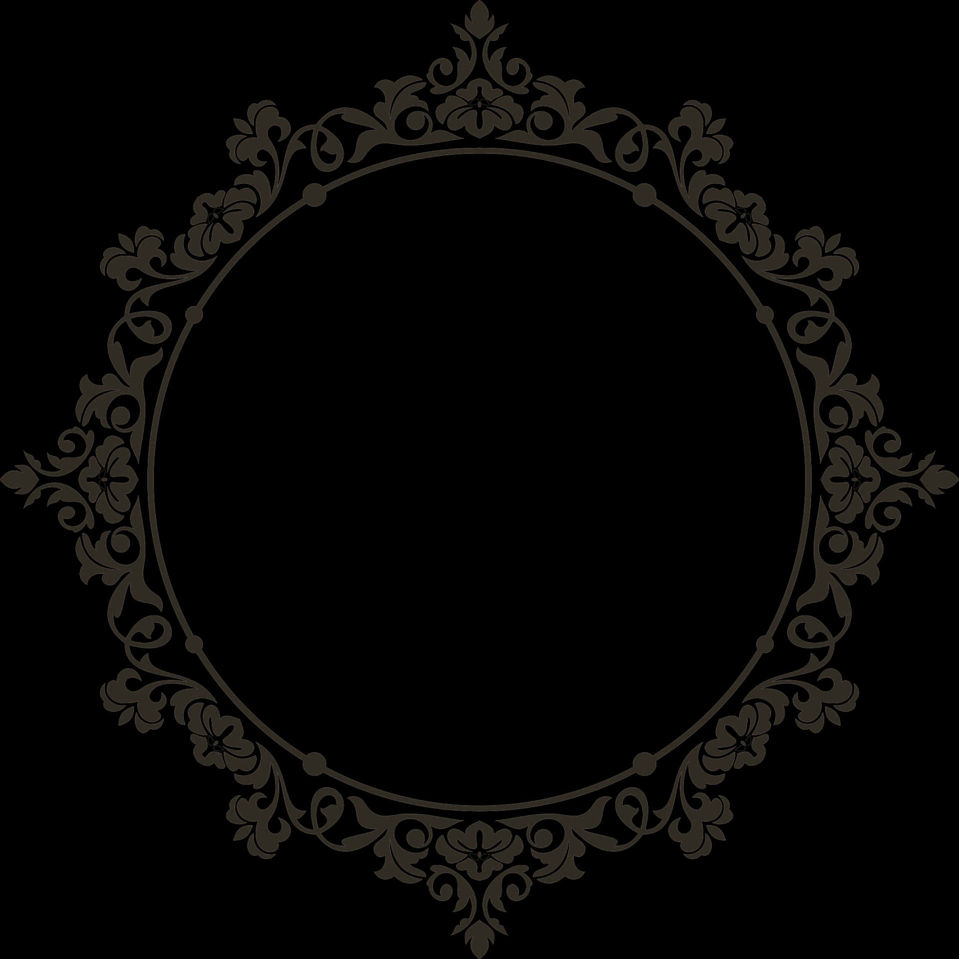 Golden Arabesque Frame Design PNG Image