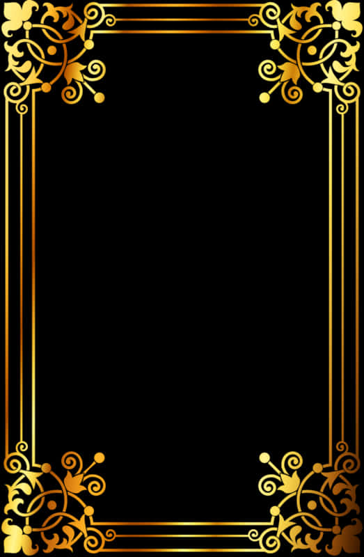 Golden Arabesque Frame PNG Image