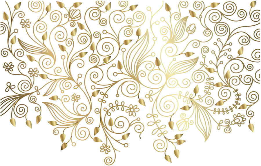 Golden Arabesque Pattern PNG Image