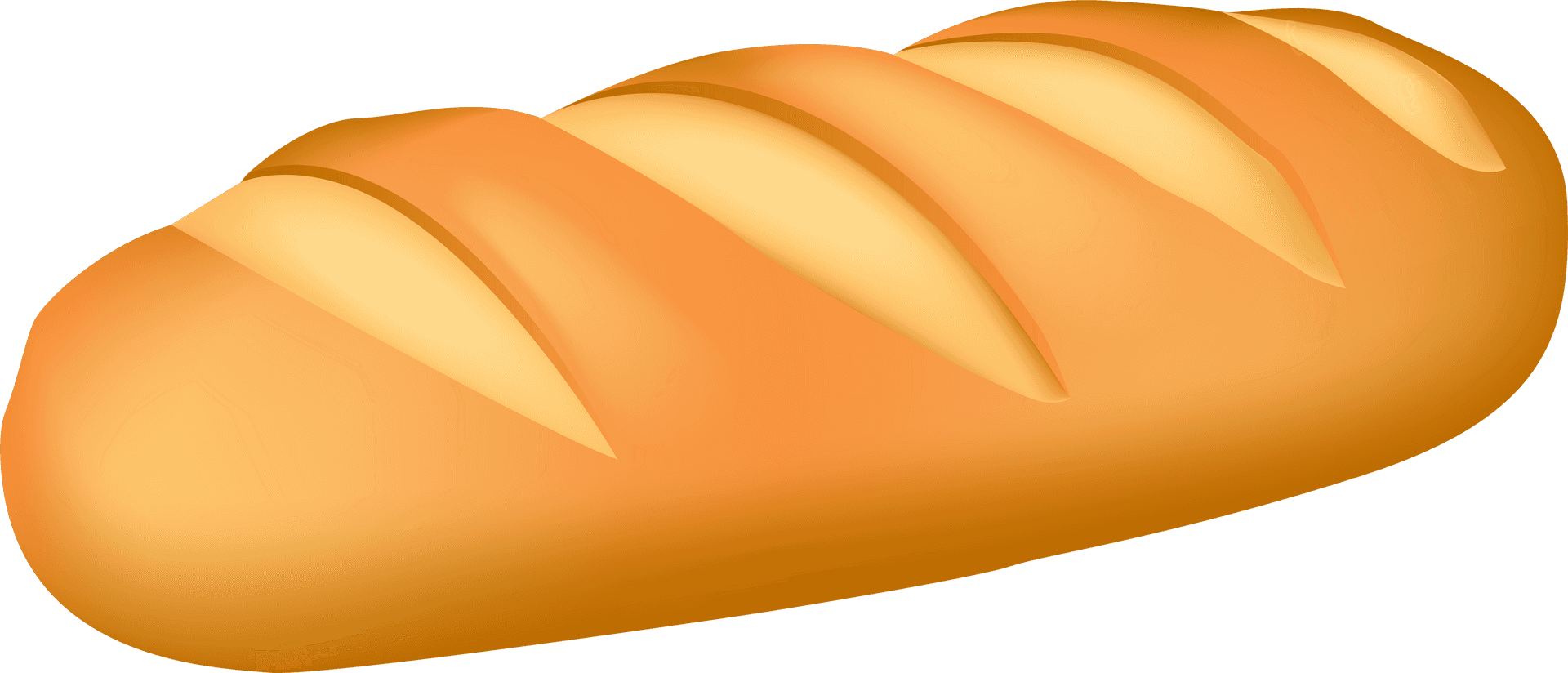 Golden Baked Baguette Illustration PNG Image