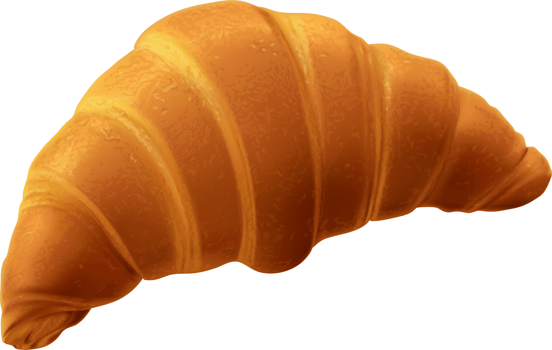 Golden Baked Croissant Isolated PNG Image