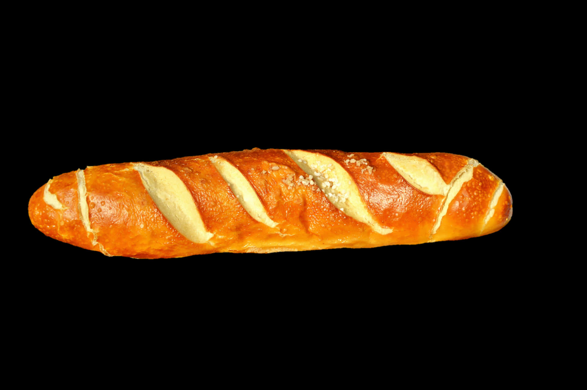 Golden Baked Pretzel Baguette PNG Image