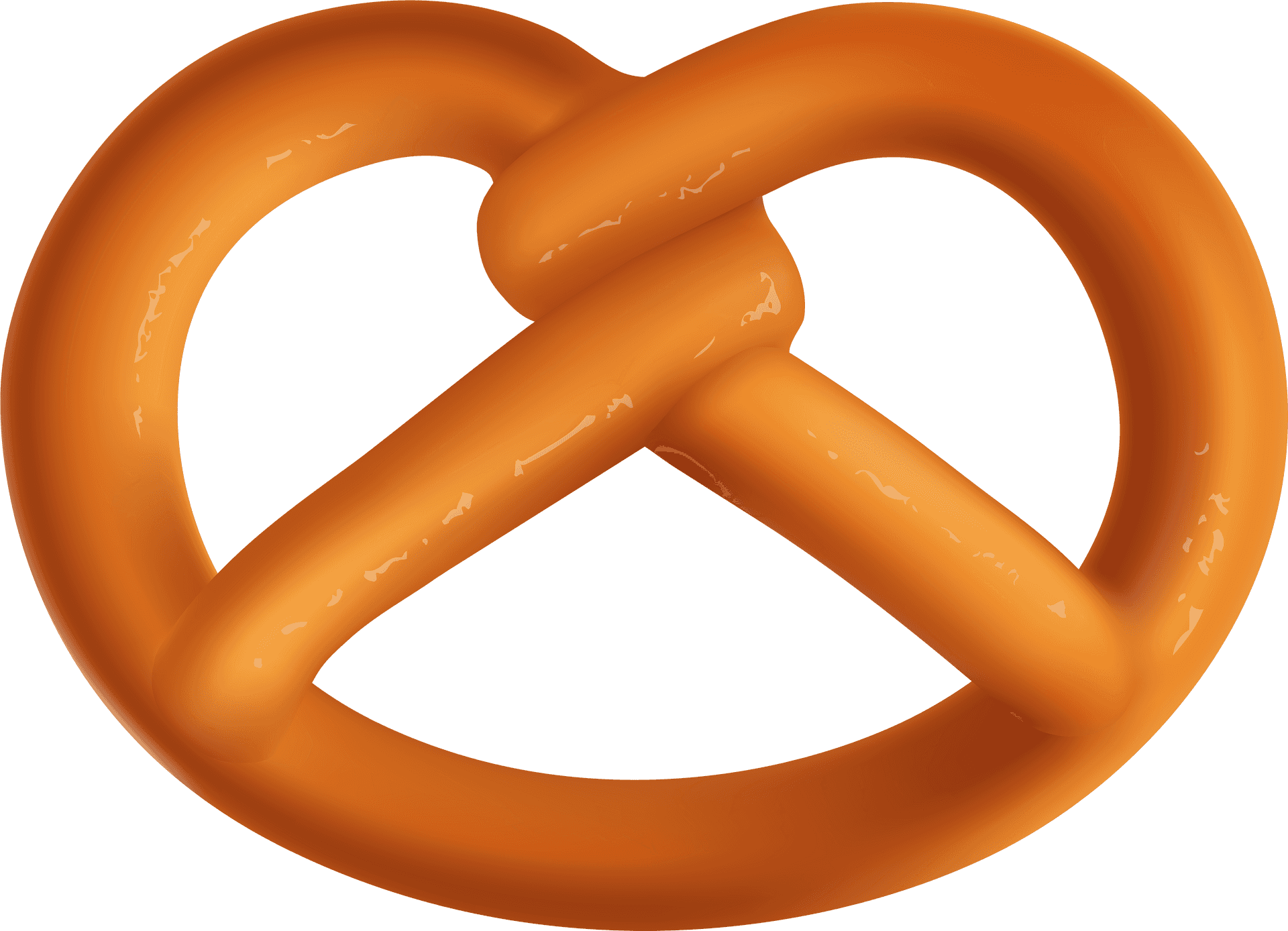 Golden Baked Pretzel Illustration PNG Image