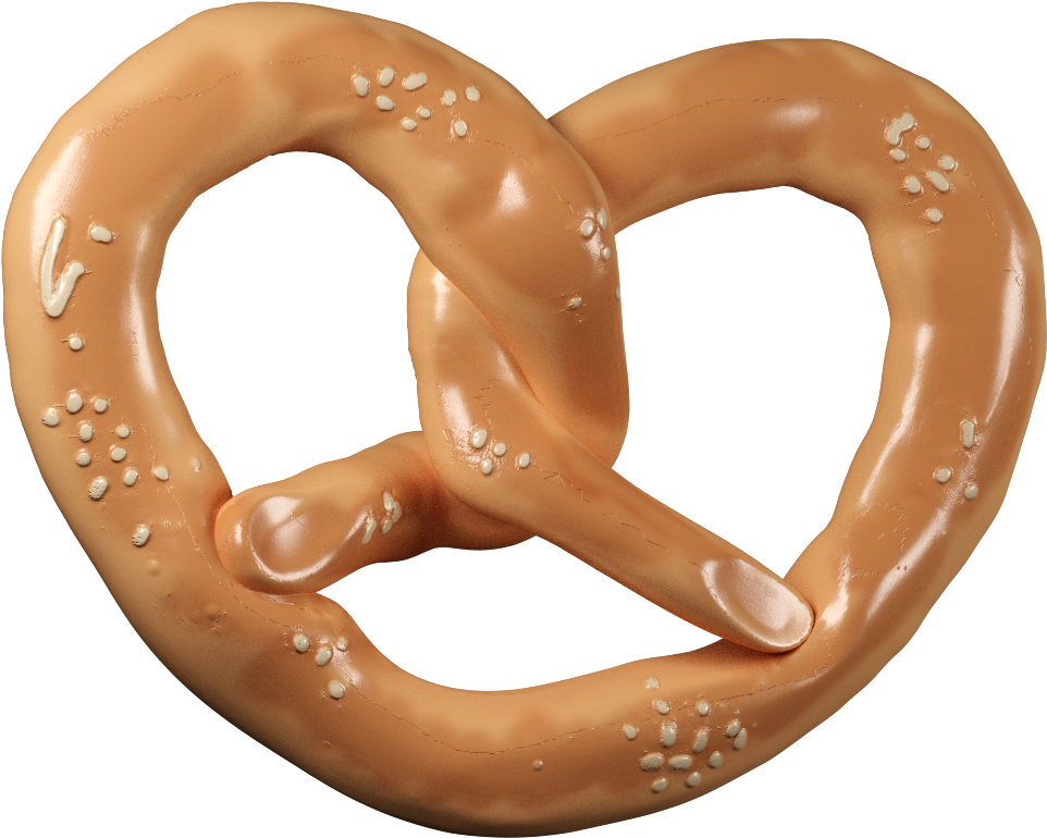 Golden Baked Pretzelwith Salt Granules PNG Image