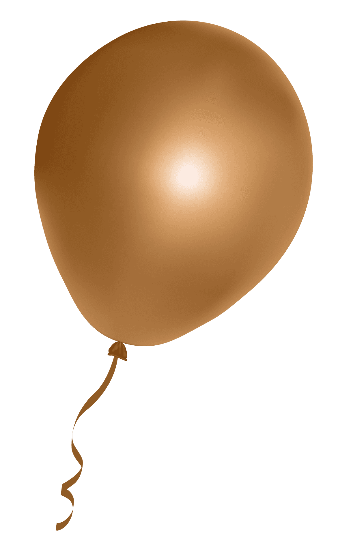 Golden Balloon Floating PNG Image