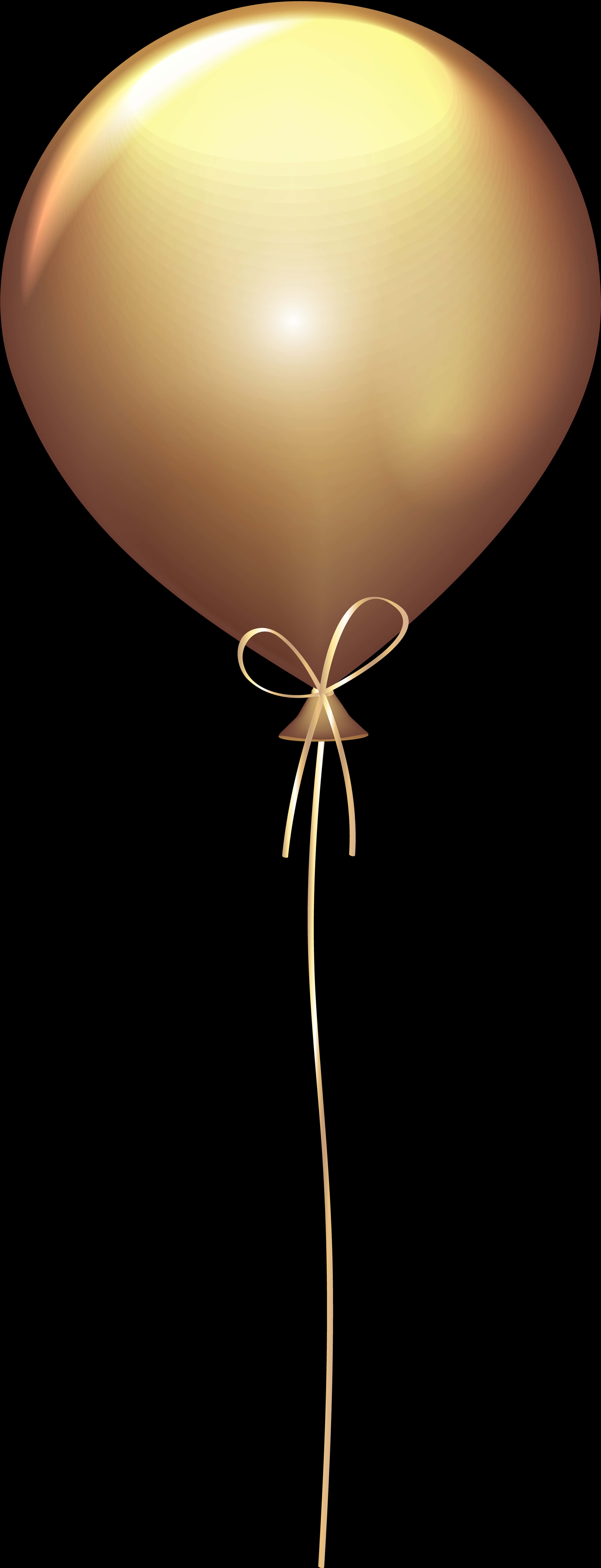 Golden Balloon Transparent Background PNG Image