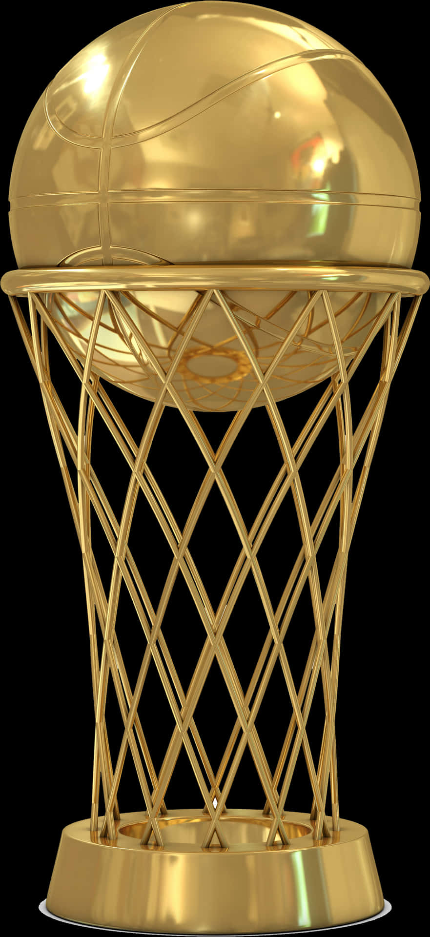 Golden Basketball Trophy PNG Image