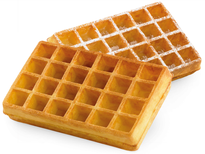 Golden Belgian Waffles Dustedwith Powdered Sugar.png PNG Image