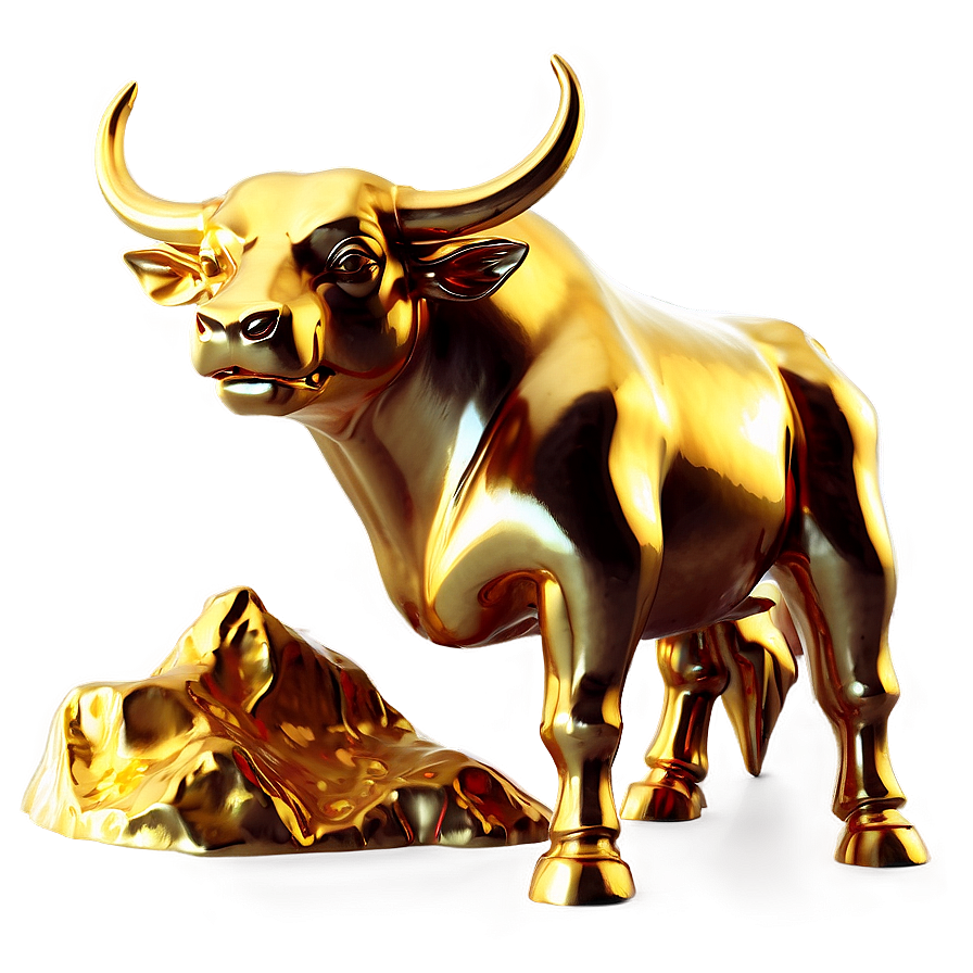 Golden Bull Statue Png Lha PNG Image