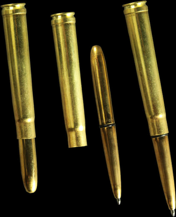 Golden_ Bullets_and_ Pen_ Comparison PNG Image