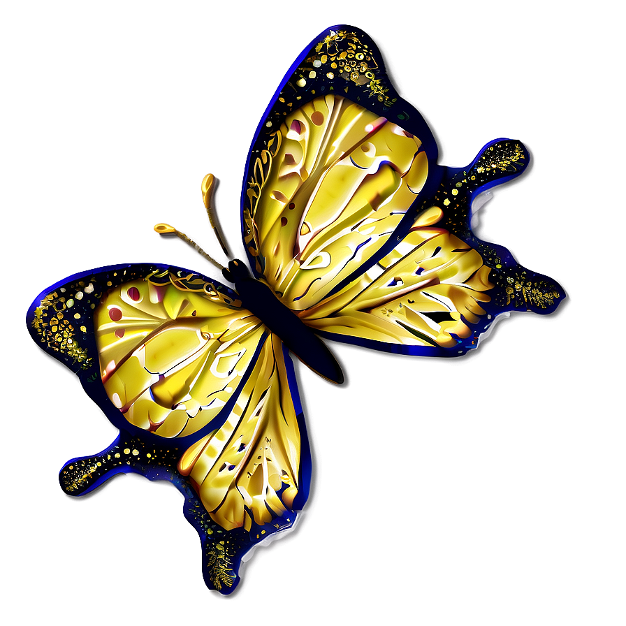 Golden Butterflies Png Mce PNG Image