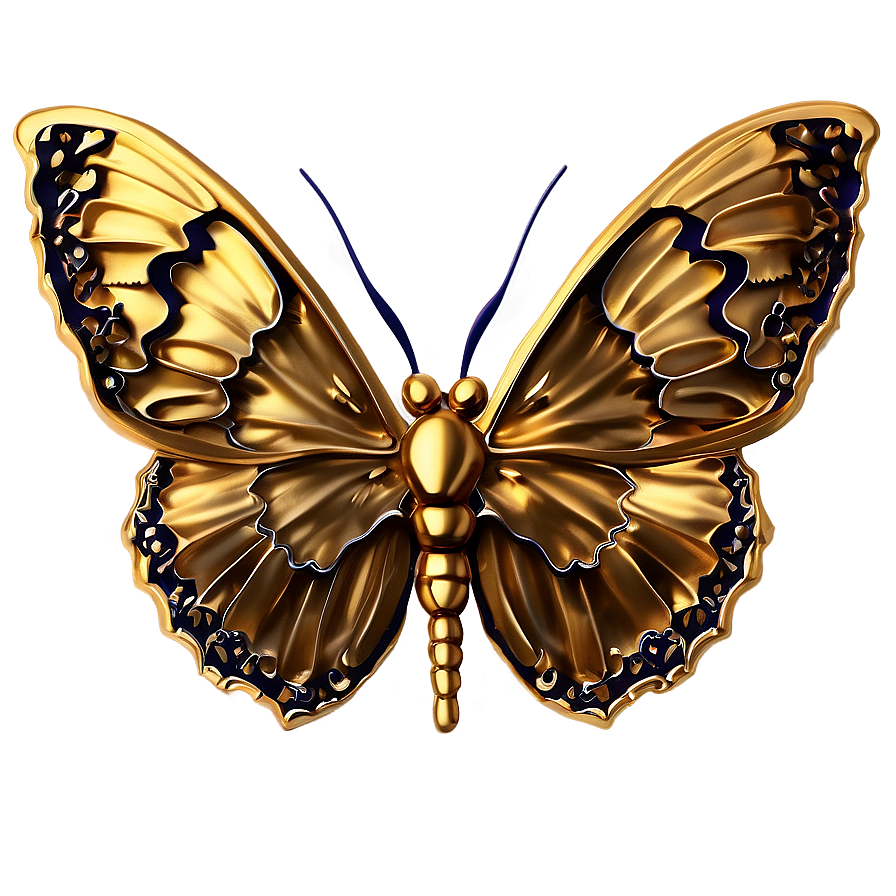 Golden Butterfly Luxury Png Rcw67 PNG Image