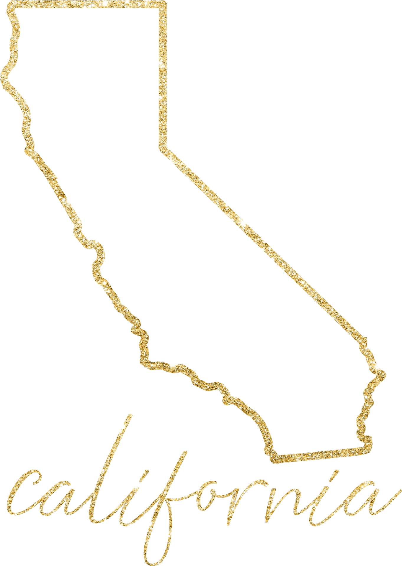 Golden California Outline PNG Image