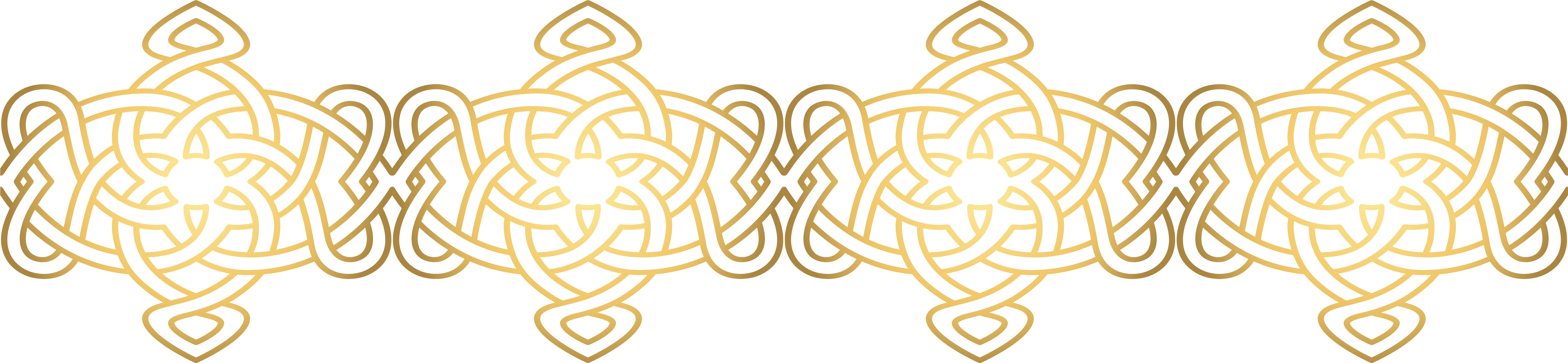 Golden Celtic Knot Border Design PNG Image