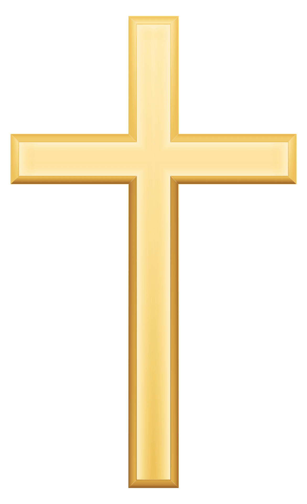 Golden Christian Cross PNG Image