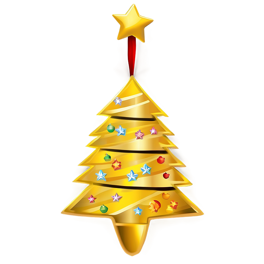 Golden Christmas Tree Decoration Ideas Png Rrx9 PNG Image