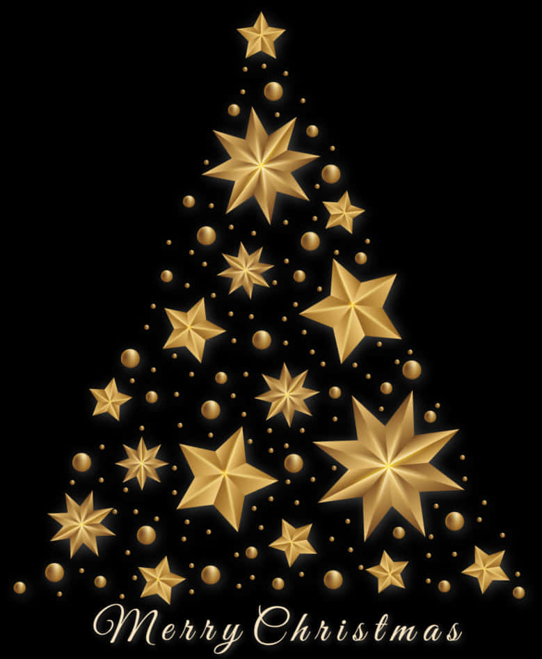 Golden Christmas Tree Design PNG Image