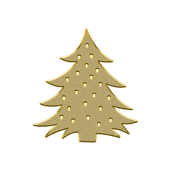 Golden Christmas Tree Graphic PNG Image