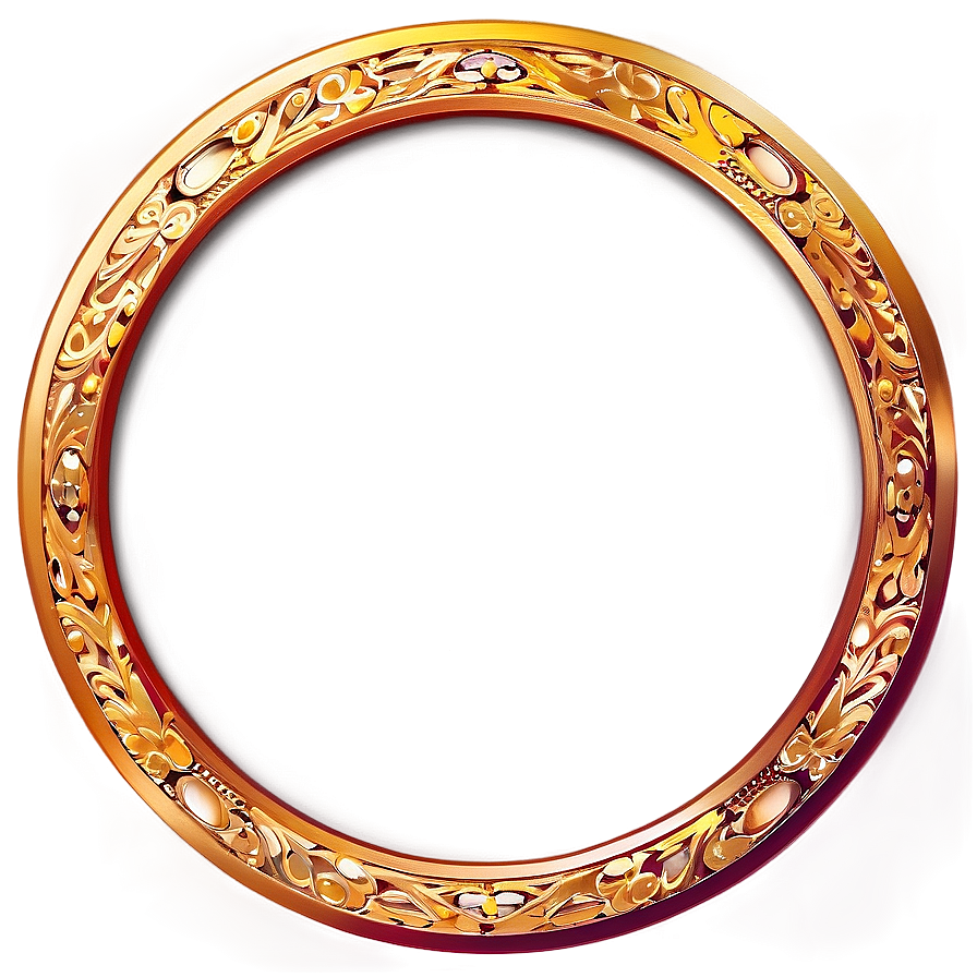 Golden Circle Border Design Png Avo PNG Image