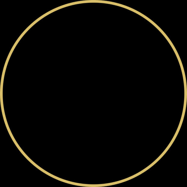 Golden Circle Outlineon Black Background PNG Image