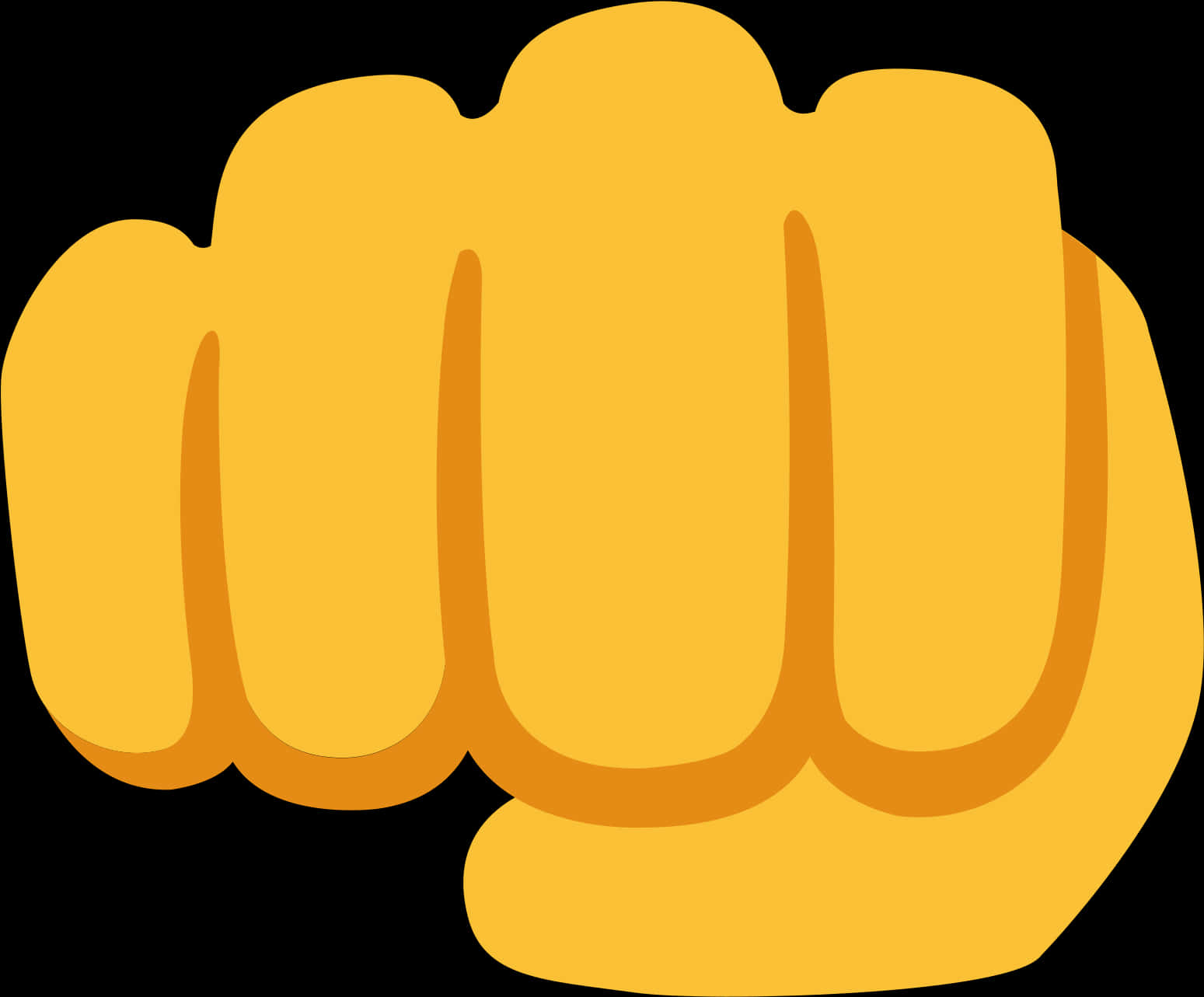 Golden Clenched Fist Illustration PNG Image