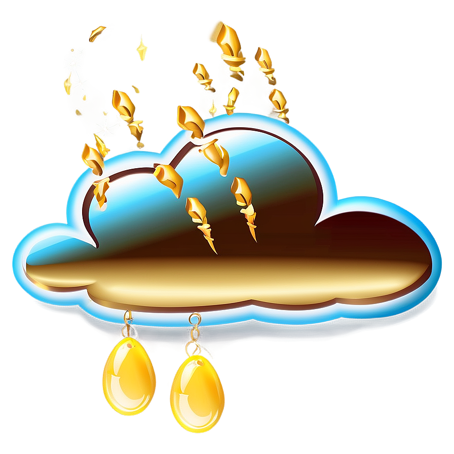 Golden Cloud Clipart Png 05252024 PNG Image