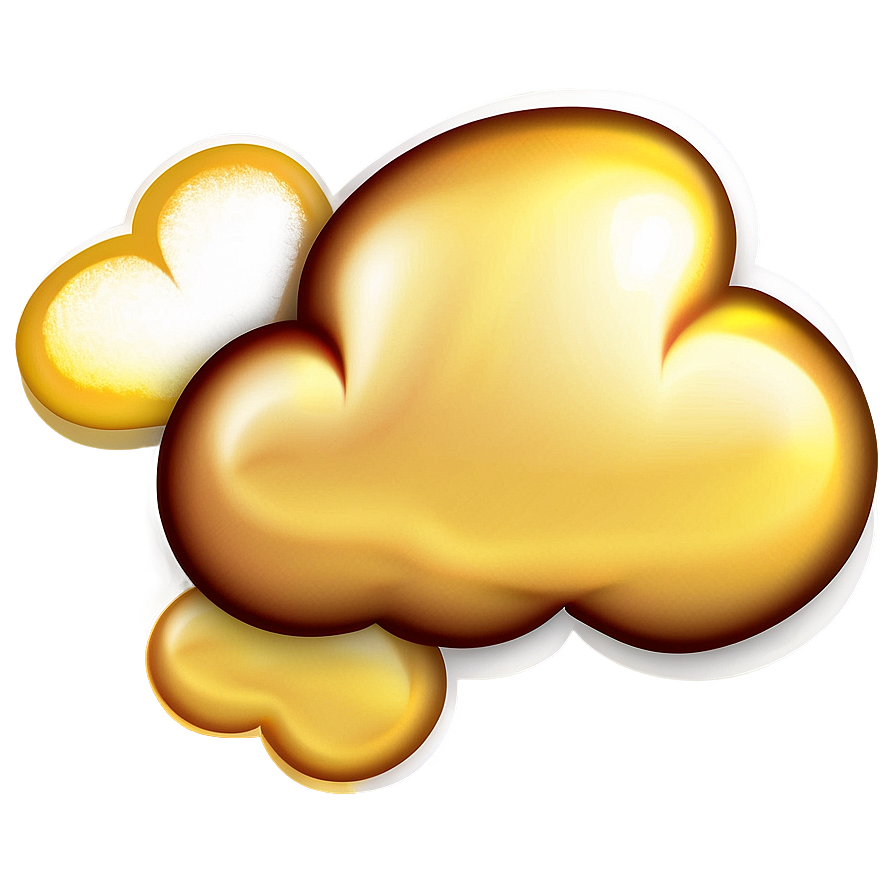 Golden Cloud Emoji Png 06272024 PNG Image