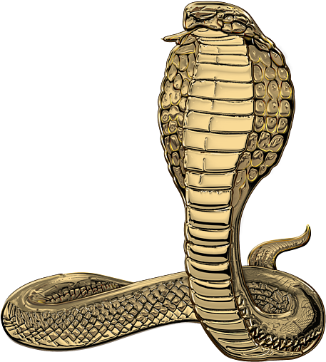 Golden Cobra Illustration PNG Image