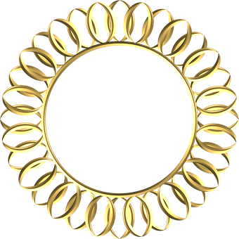 Golden Coffee Bean Frame PNG Image