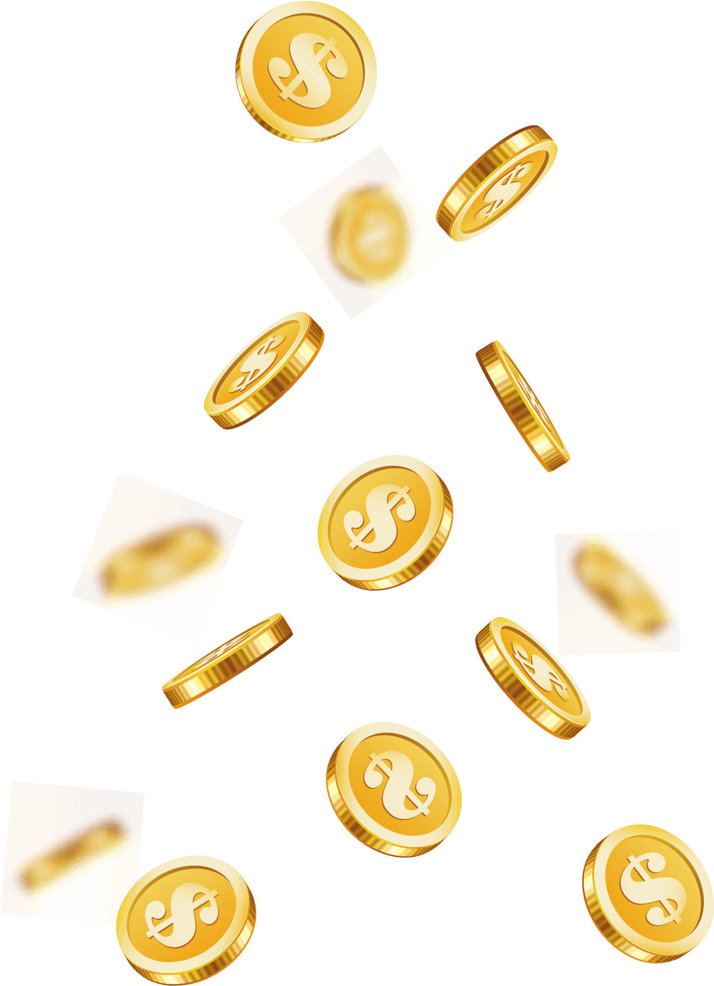 Golden Coins Falling Background PNG Image