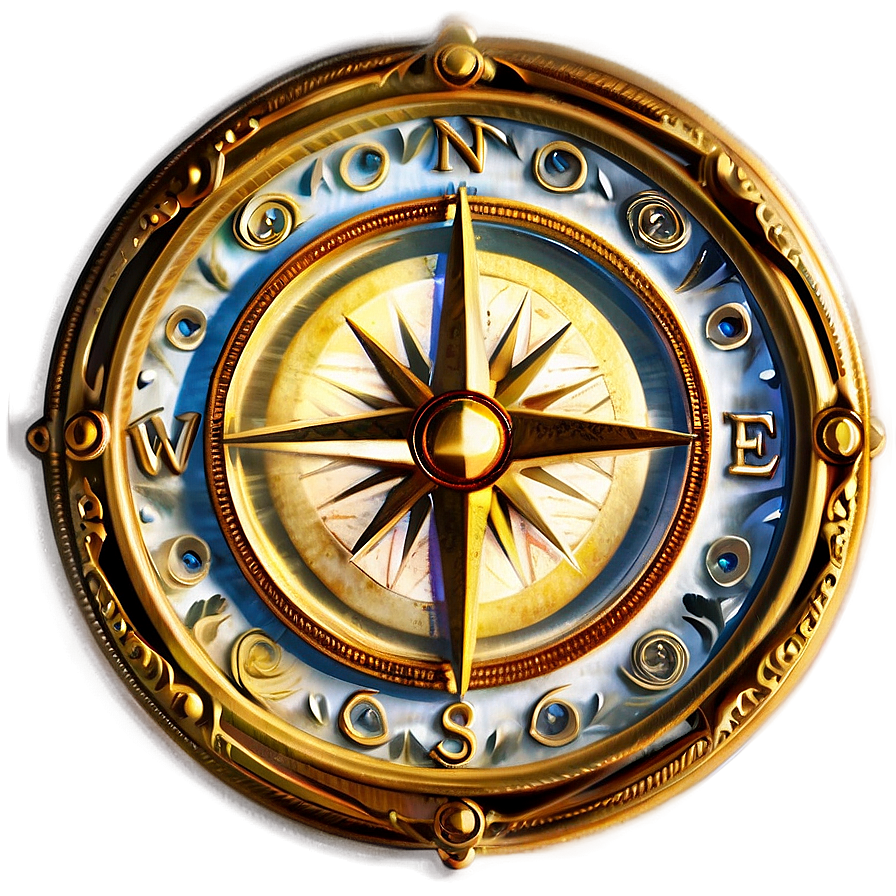 Golden Compass Rose Png Oxb PNG Image