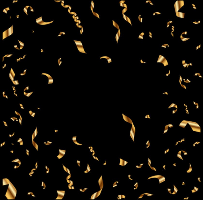 Golden Confetti Celebration Background PNG Image