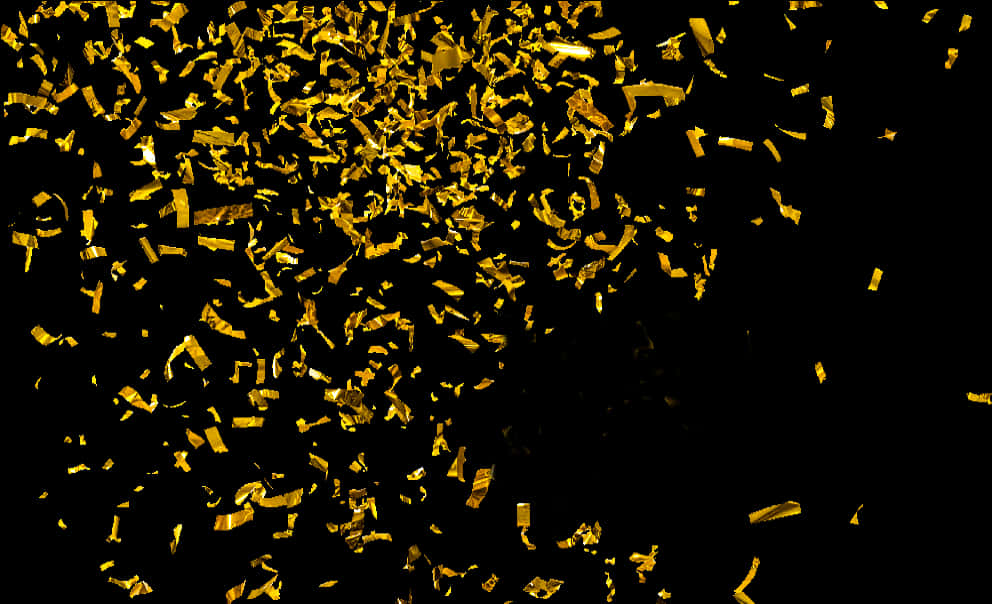 Golden Confetti Celebration Background PNG Image