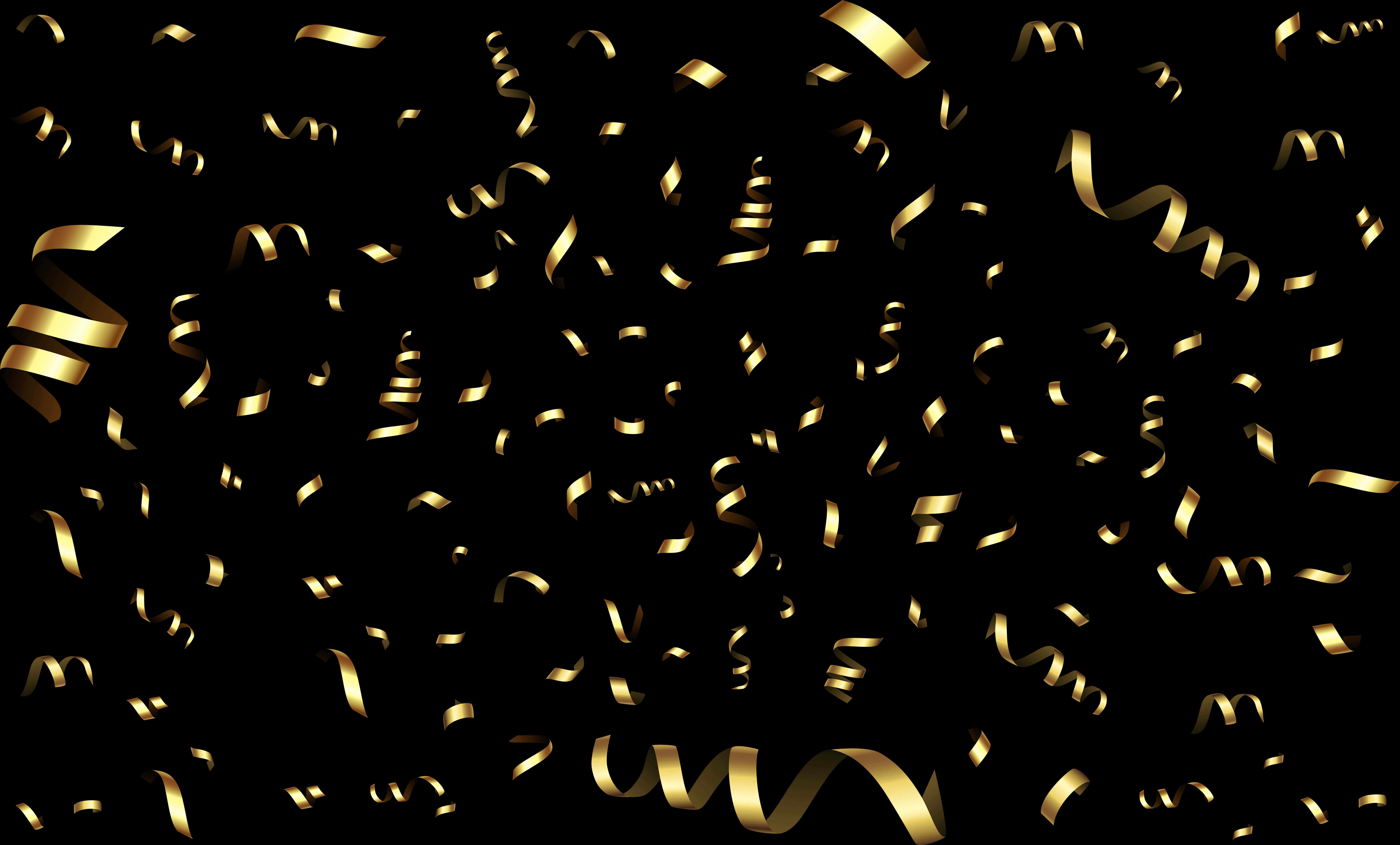 Golden Confetti Celebration Background PNG Image