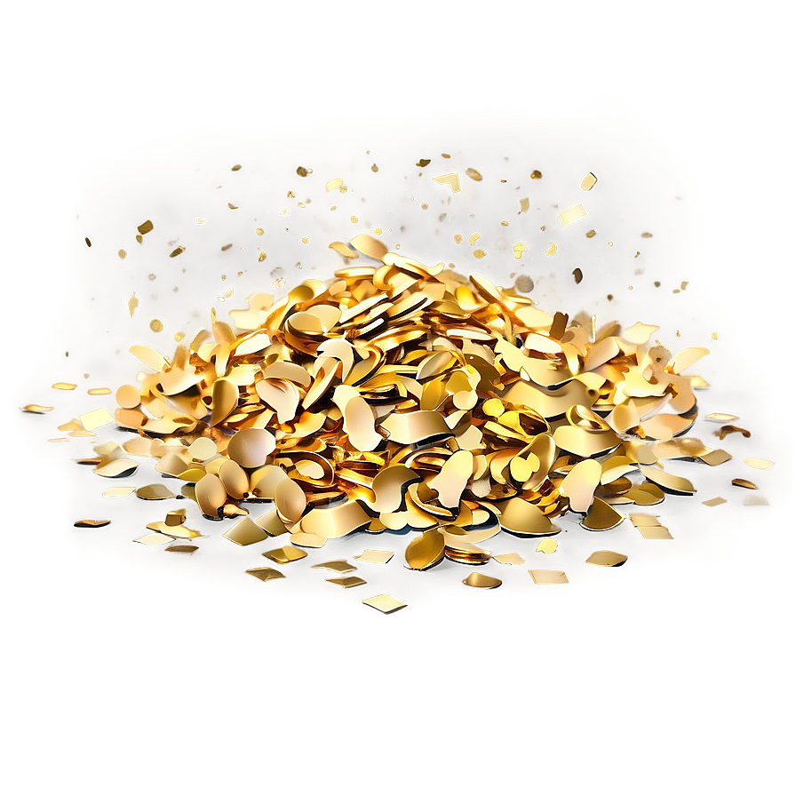 Golden Confetti Merriment Png Ouk PNG Image