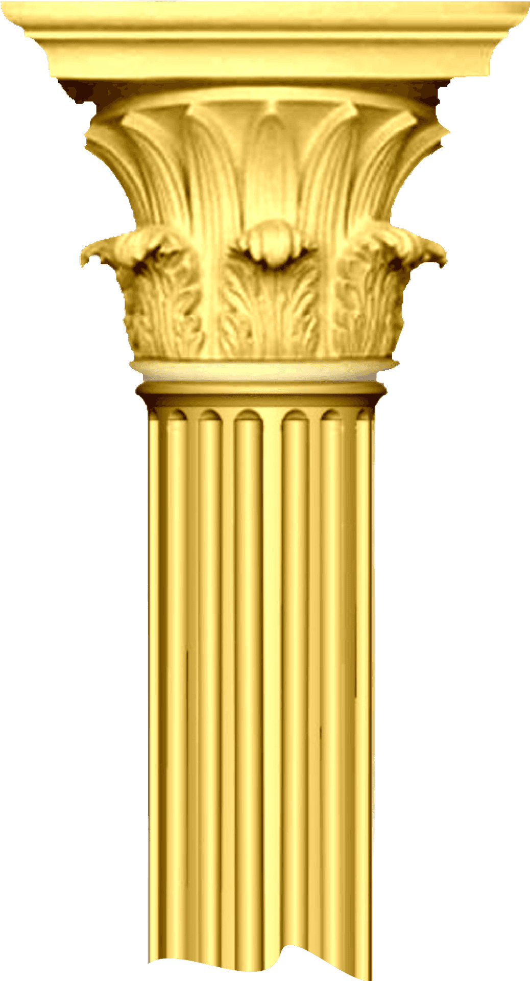 Golden Corinthian Column PNG Image