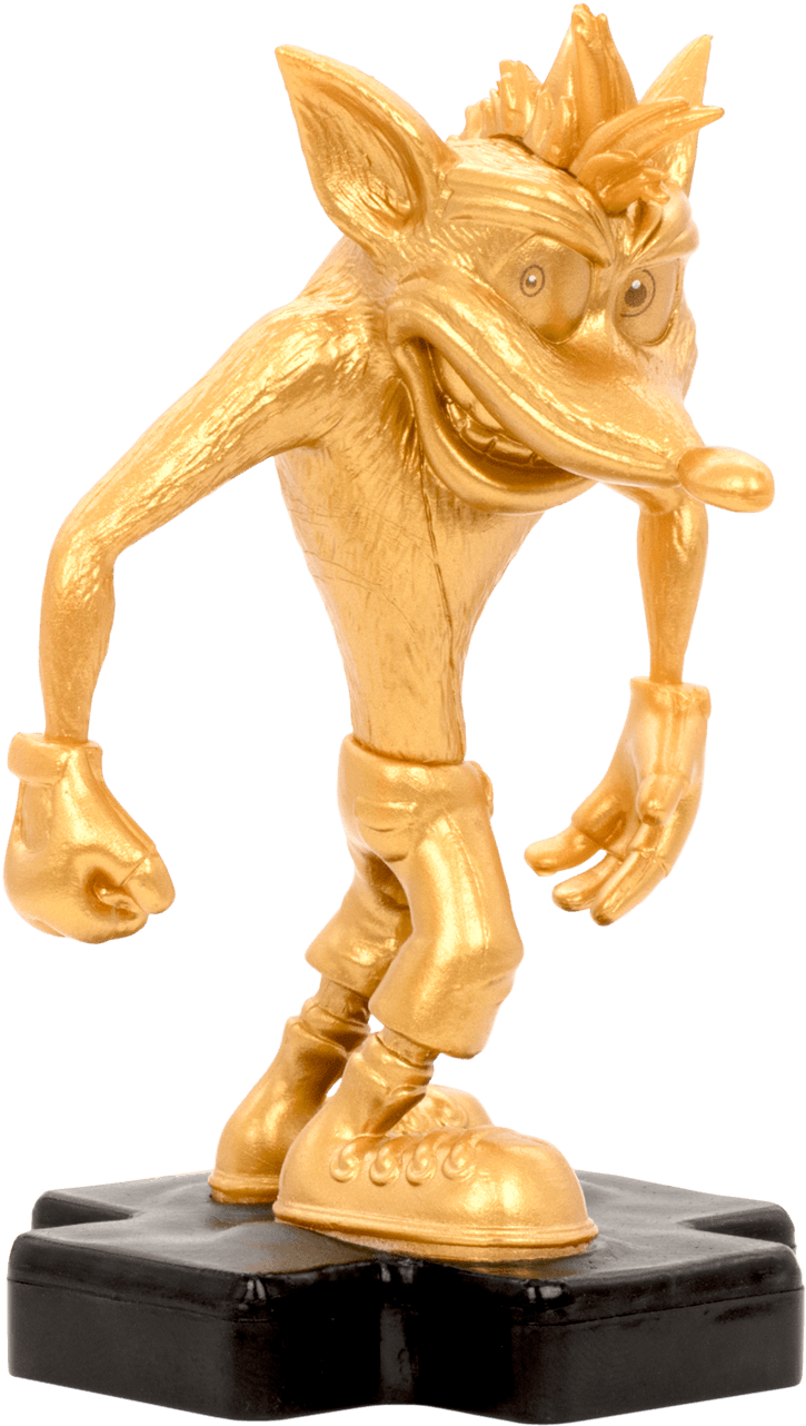 Golden Crash Bandicoot Figure PNG Image