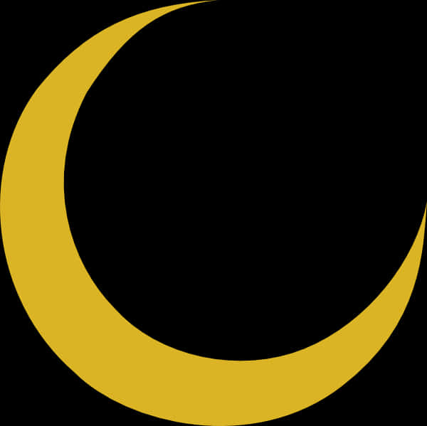 Golden Crescent Moon Graphic PNG Image